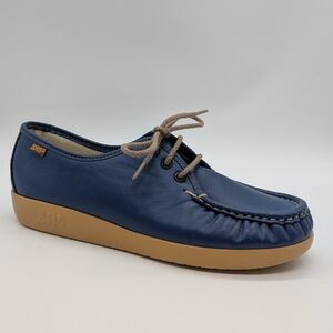 SAS San Antonio Shoemaker Siesta  Blue Leather Shoes Lace Up 8 1/2W. New W/O Box